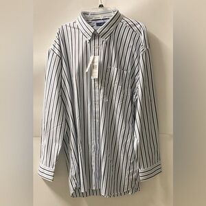 Tommy Hilfiger Men's Striped Button-Down Shirt - Black and White